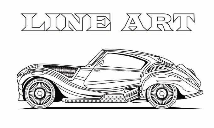 Gig Preview - Draw vector line art illustration your car or any vehicle and any product