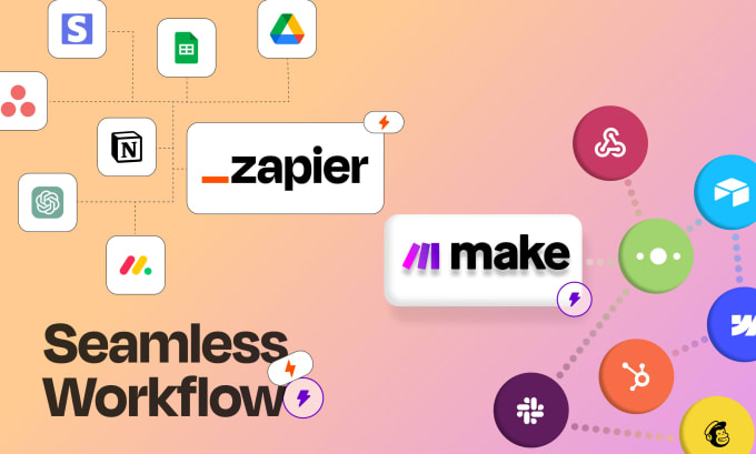 Gig Preview - Supercharge your workflow with make and zapier automation