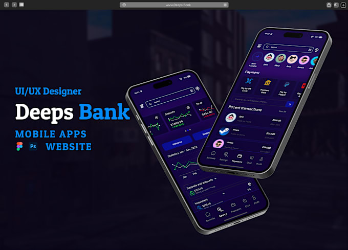 Gig Preview - Design uiux or prototype wireframe for mobile bank