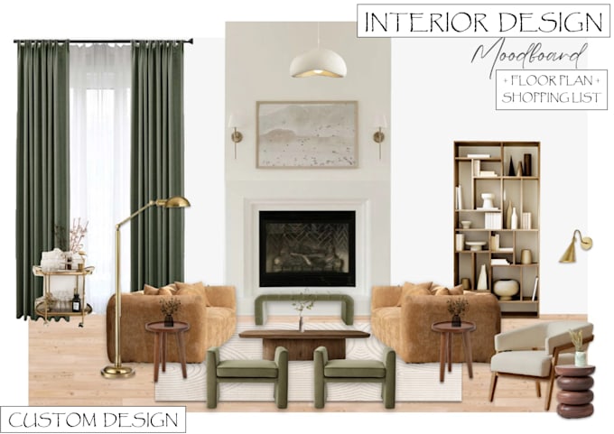 Gig Preview - Create interior mood board, shopping list, floor plan