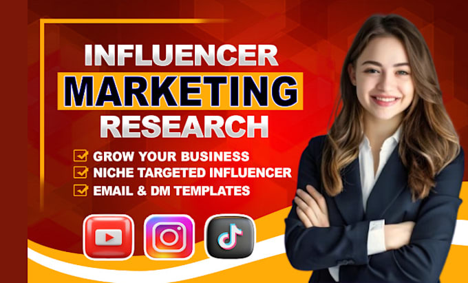 Gig Preview - Find best instagram, youtube, tiktok influencers list for influencer marketing