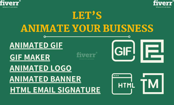 Gig Preview - Do animated GIF logo animation GIF maker,HTML clickable animated email signature