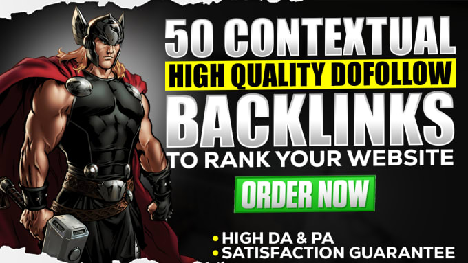 Gig Preview - Build high da SEO dofollow 50 contextual backlinks