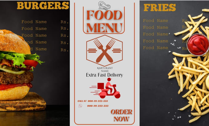 Gig Preview - Do professional restaurant menu design studio