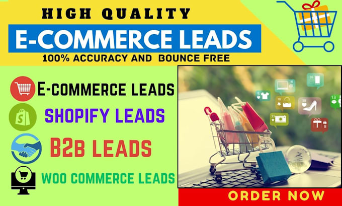 Gig Preview - Do b2b ecommerce lead generation, shopify leads, shopify store owner list