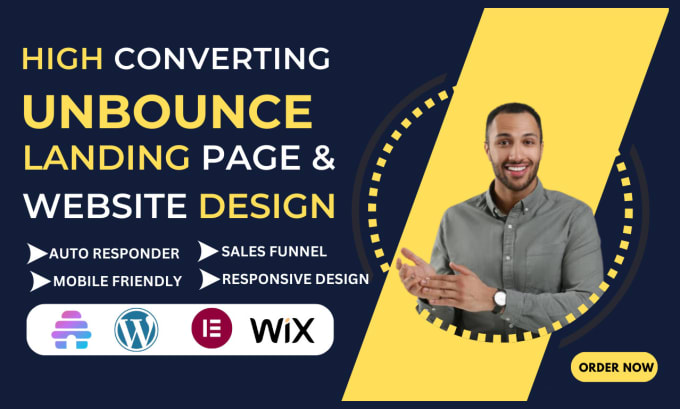 Gig Preview - Design unbounce landing page,wordpress,wix,beehiiv landing page