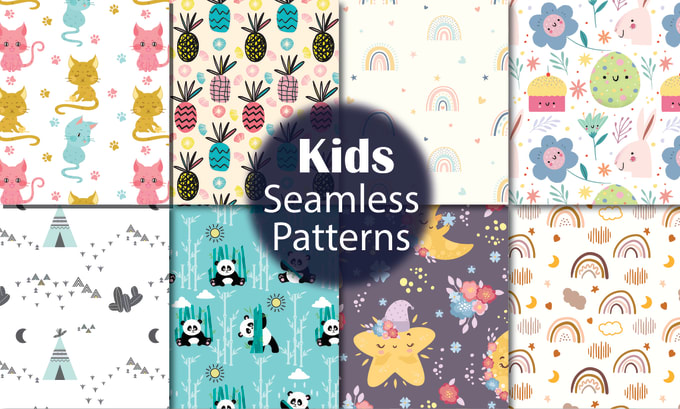 Gig Preview - Vector seamless pattern designs babies and kids