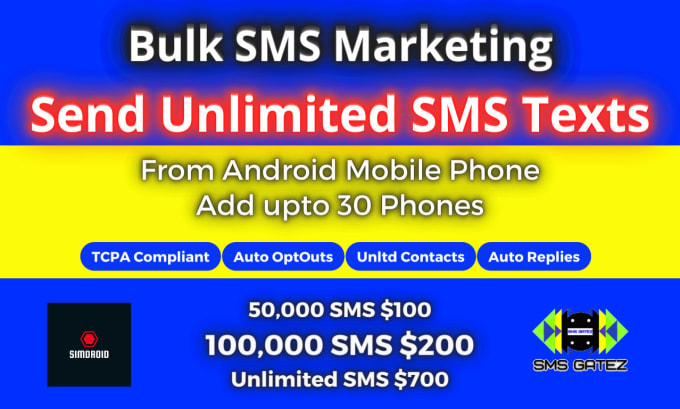 Gig Preview - Help setup bulk SMS text marketing android platform