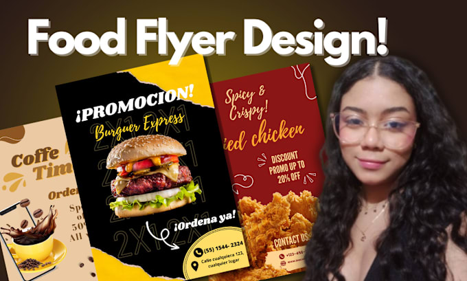 Gig Preview - Design eye catching food flyer in canva