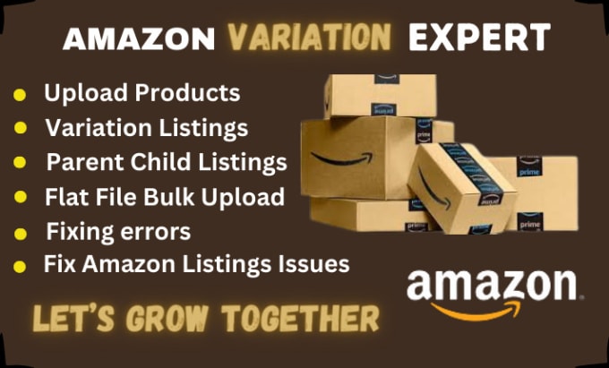 Gig Preview - Create amazon fba product listings, make or fix parent child variations