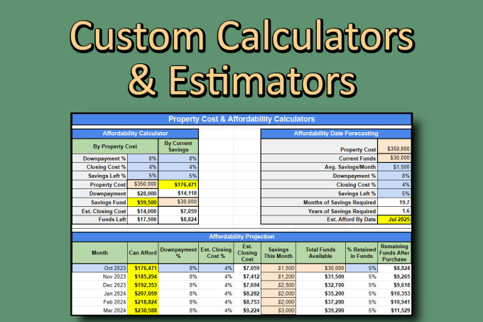 Gig Preview - Create custom tools for projecting, estimating, budgeting, etc