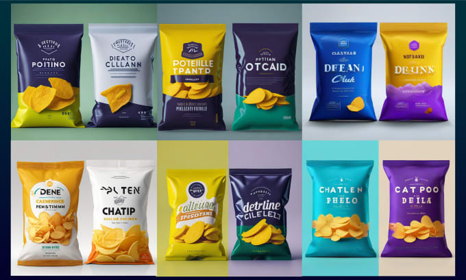 Gig Preview - Design chips labels, food items and  potato chips packaging