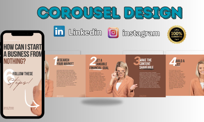 Gig Preview - Do perfect instagram and linkedin carousel design