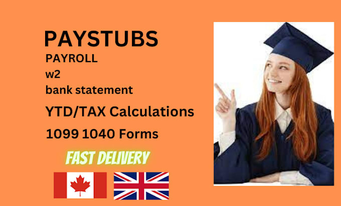 Gig Preview - Create perfect paystub, check stub, w2, 1099, 1040, 940, 941 tax forms