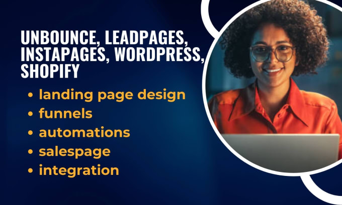 Gig Preview - Be leadpages, unbounce,wix, shopify, wordpress expert