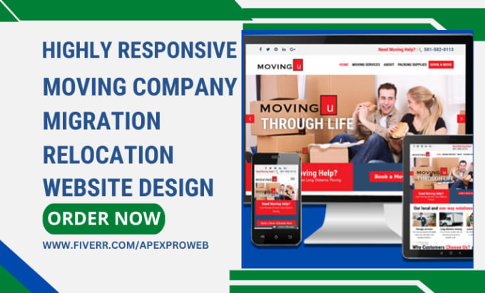 Gig Preview - Design moving company website freight, logistics moving, migration website