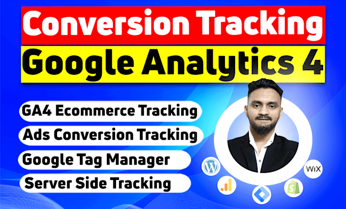 Gig Preview - Setup google analytics 4,ga4,ga4 ecommerce tracking, ads conversion tracking GTM