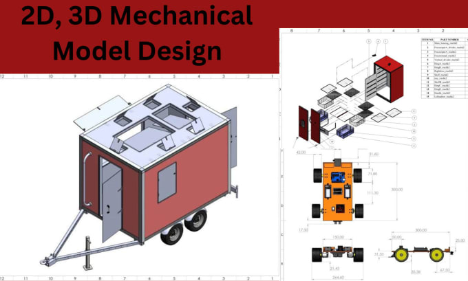 Gig Preview - Design mechanical model solidworks products for printing