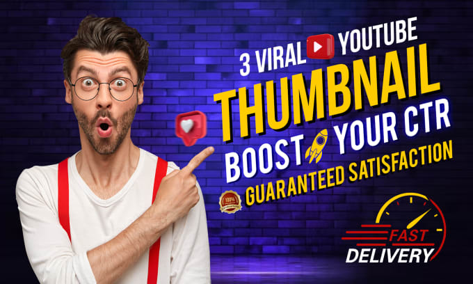 Gig Preview - Create an amazing youtube thumbnails design for you