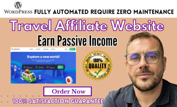 Gig Preview - Construct a self sustaining travel affiliate website to generate passive income