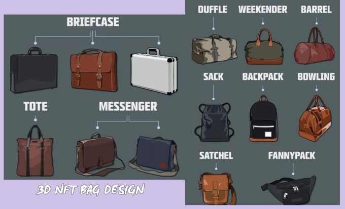 Bestseller - do 3d nft bag design 3d model bag, backpack 3d handbag 3d bag animation