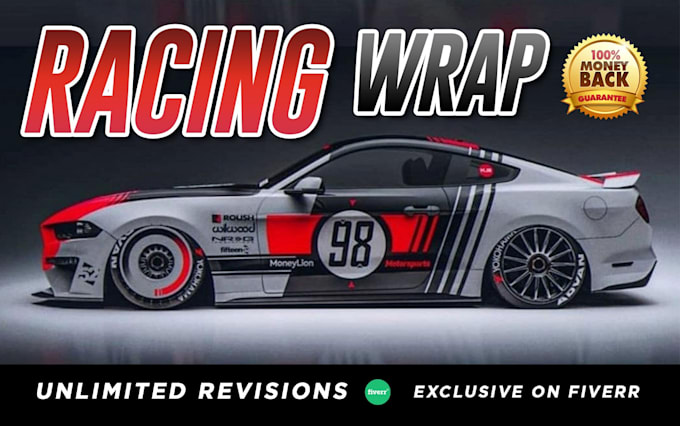 Gig Preview - Design creative racing car wraps, car wrap, race car wrap, itasha wrap