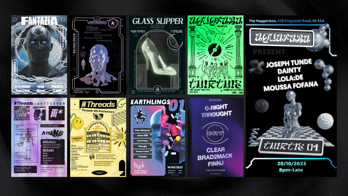 Gig Preview - Design and animate your 3d rave poster