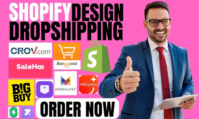 Gig Preview - Create dropshipping shopify store via oberlo temu cj shein dsers supliful autods