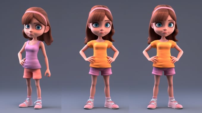 Gig Preview - Create cartoon character design sheet with different expression  and poses