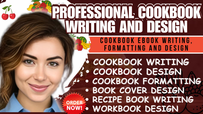 Gig Preview - Be cookbook food recipe ebook writer formatting workbook design do cooking video