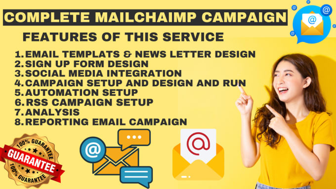 Gig Preview - Specialist email marketer and email marketing manager on mailchimp