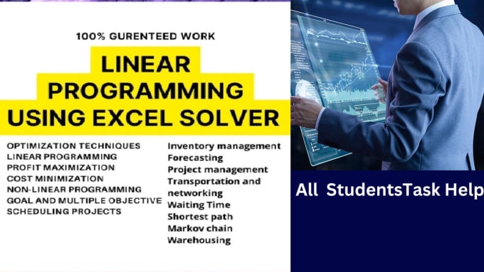 Gig Preview - Help you in linear programming using excel solver , pom , qm