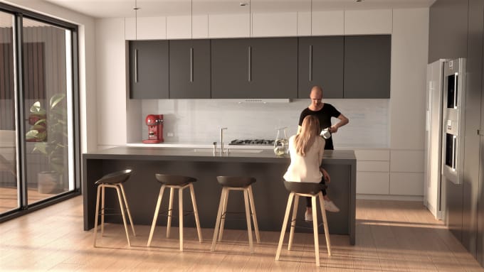 Gig Preview - Do 3d visualization and 3d render for your kitchen