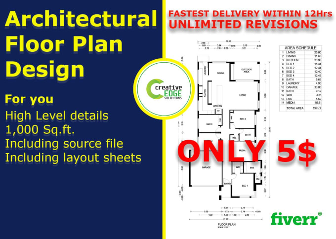 Gig Preview - Create 2d autocad floor plan for you