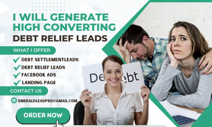 Gig Preview - Generate debt relief leads debt settlement leads design debt relief landing page