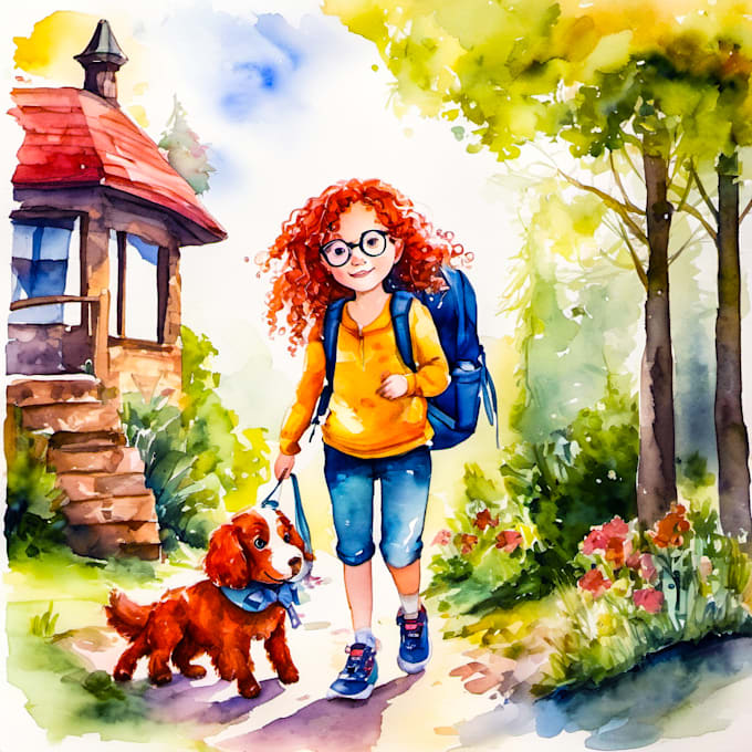 Gig Preview - Do watercolor children book illustration, cover art, storybook illustration