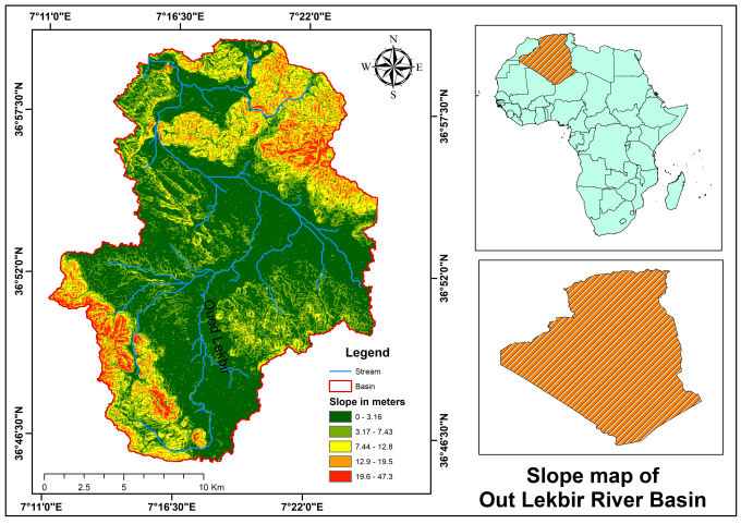 Gig Preview - Do slope map of river basin using dem