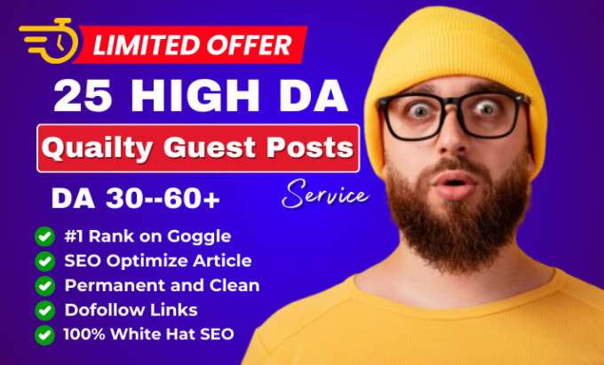 Gig Preview - Write and publish guest posts on 25 different high quality websites