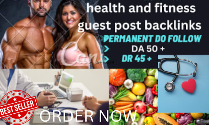 Gig Preview - Do pure backlinks health guest post site with high da60 dr70