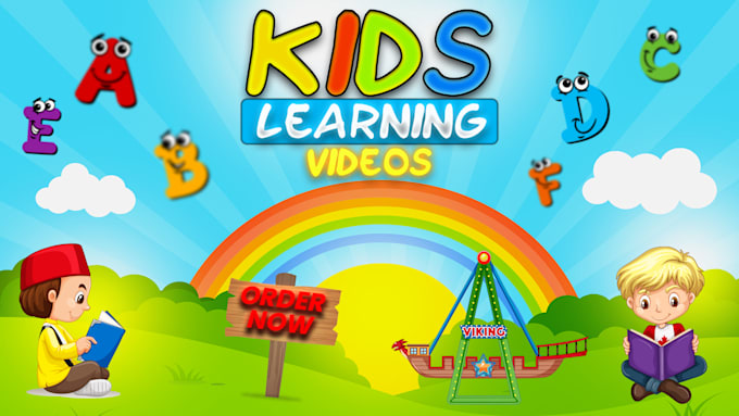 Gig Preview - Create kids learning videos 2d animated kids nursery rhymes for youtube