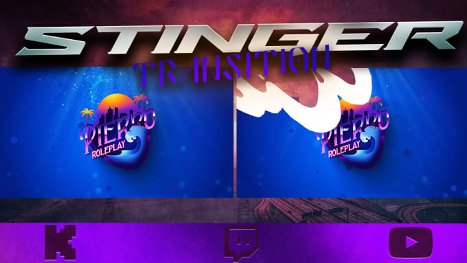 Gig Preview - Create stinger transition screen for kick twitch youtube