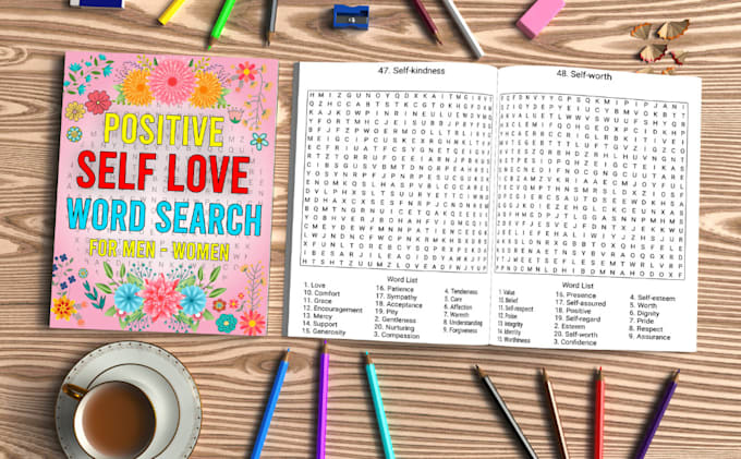 Gig Preview - Create word search, mazes, cross word and sudoku puzzle book for amazon kdp