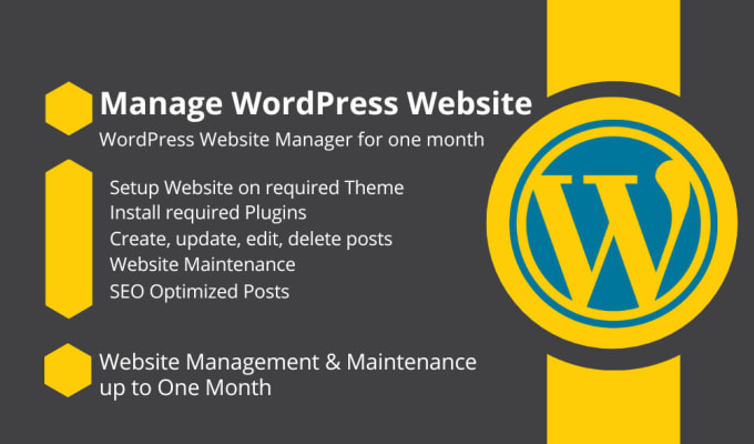 Gig Preview - Wordpress website manager, manage posts, plugins, theme setup