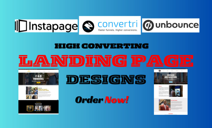 Gig Preview - Design or redesign a landing page using unbounce, instapage, kajabi, gohighlevel