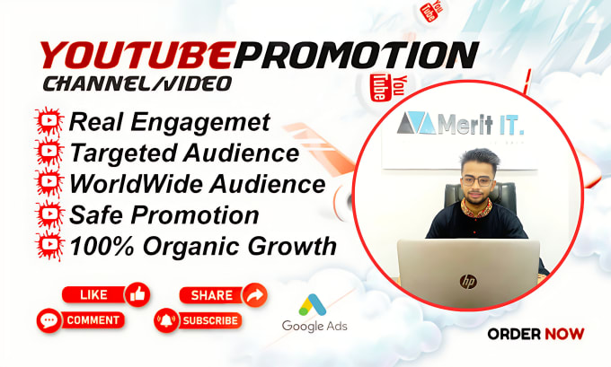 Gig Preview - Organically promote your youtube video through google ads