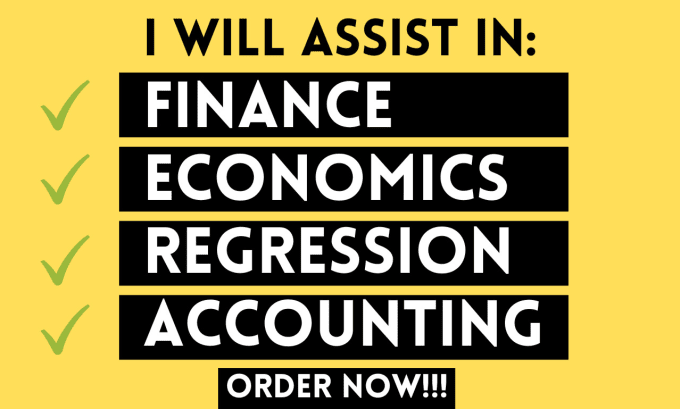 Gig Preview - Assist in finance, accounting, economics and regression