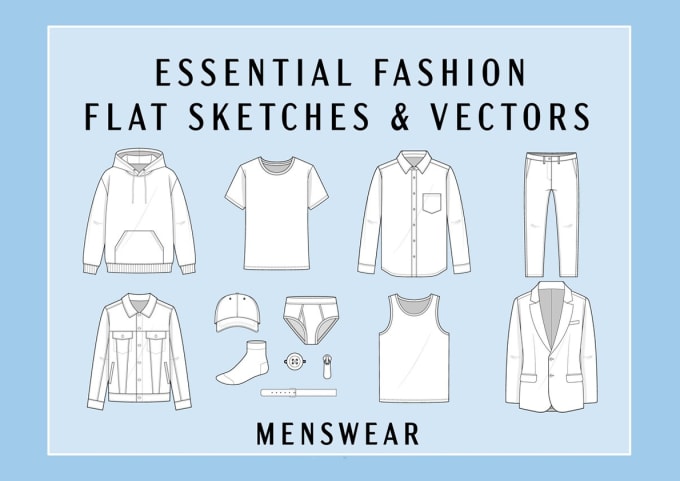 Gig Preview - Create flat fashion technical drawings and sketches for brands