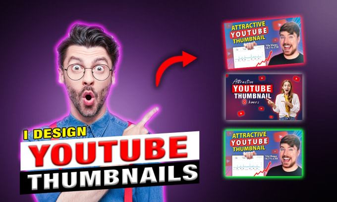 Gig Preview - Design clickbait eye catchy youtube thumbnails