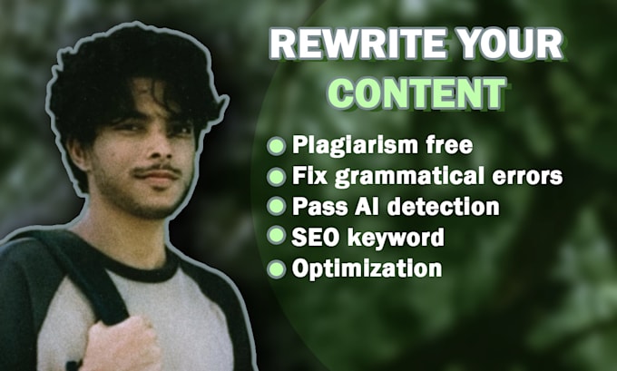 Gig Preview - Rewrite, proofread and edit of ai generated content, articles, blogs and essays