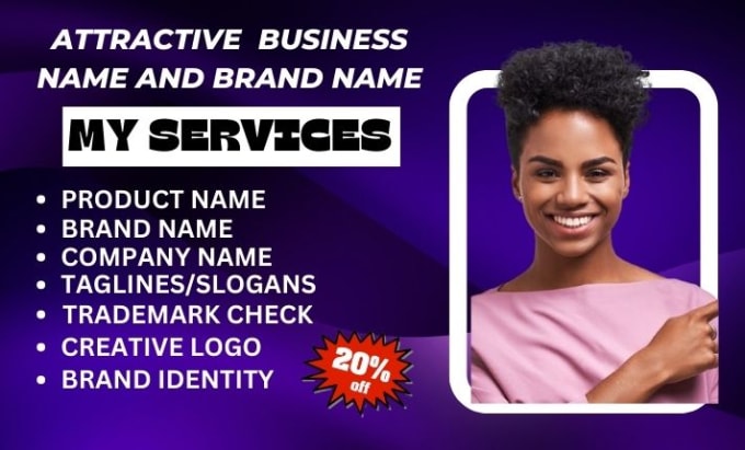 Gig Preview - Attractive business name, brand name, product name, company name and logo